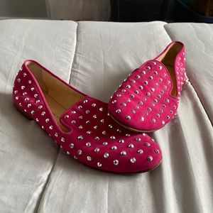 Giuseppe Zanotti hot pink studded flats